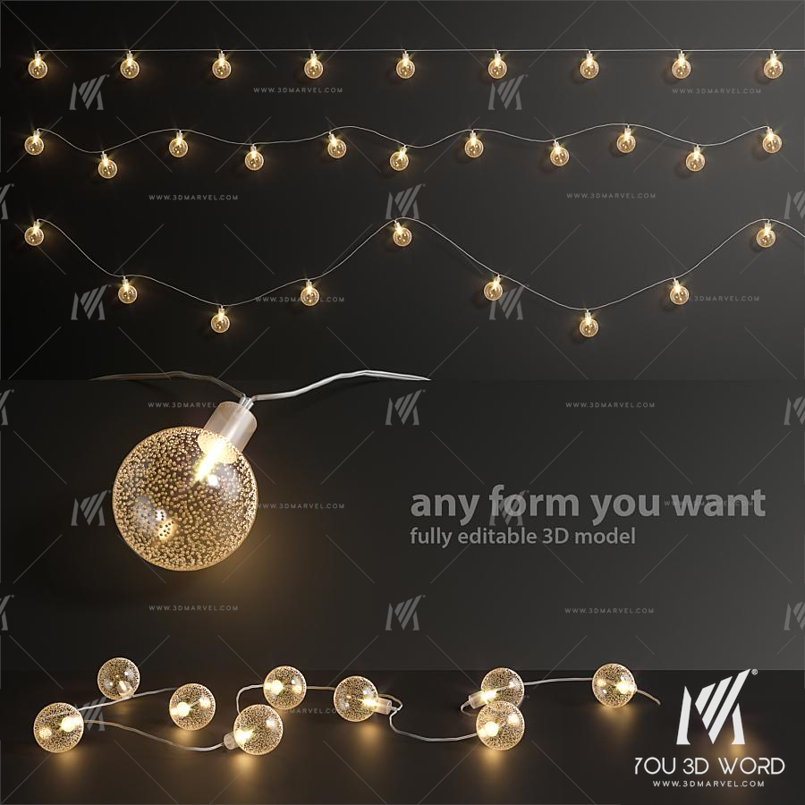 Editable garland lights set 5